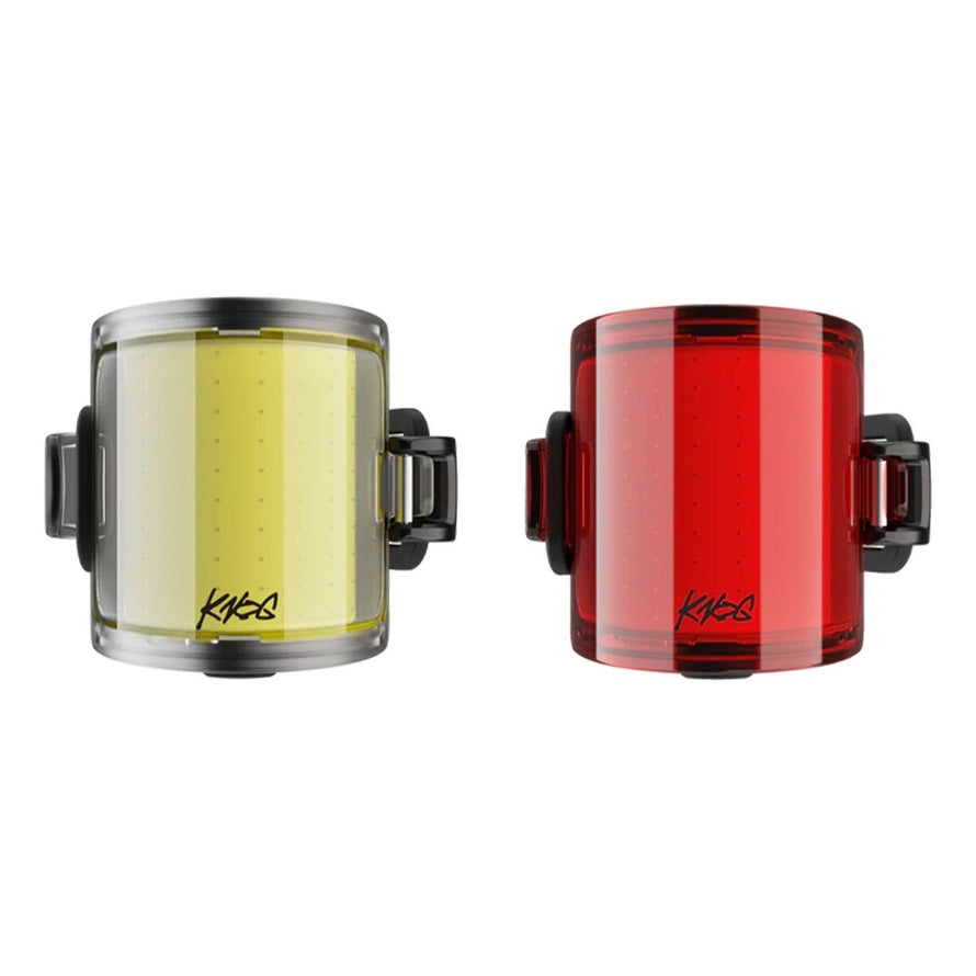 Eclairage avant et arriere Knog Cobber Mini Twinpack pour velo, compact et puissant, jaune et rouge