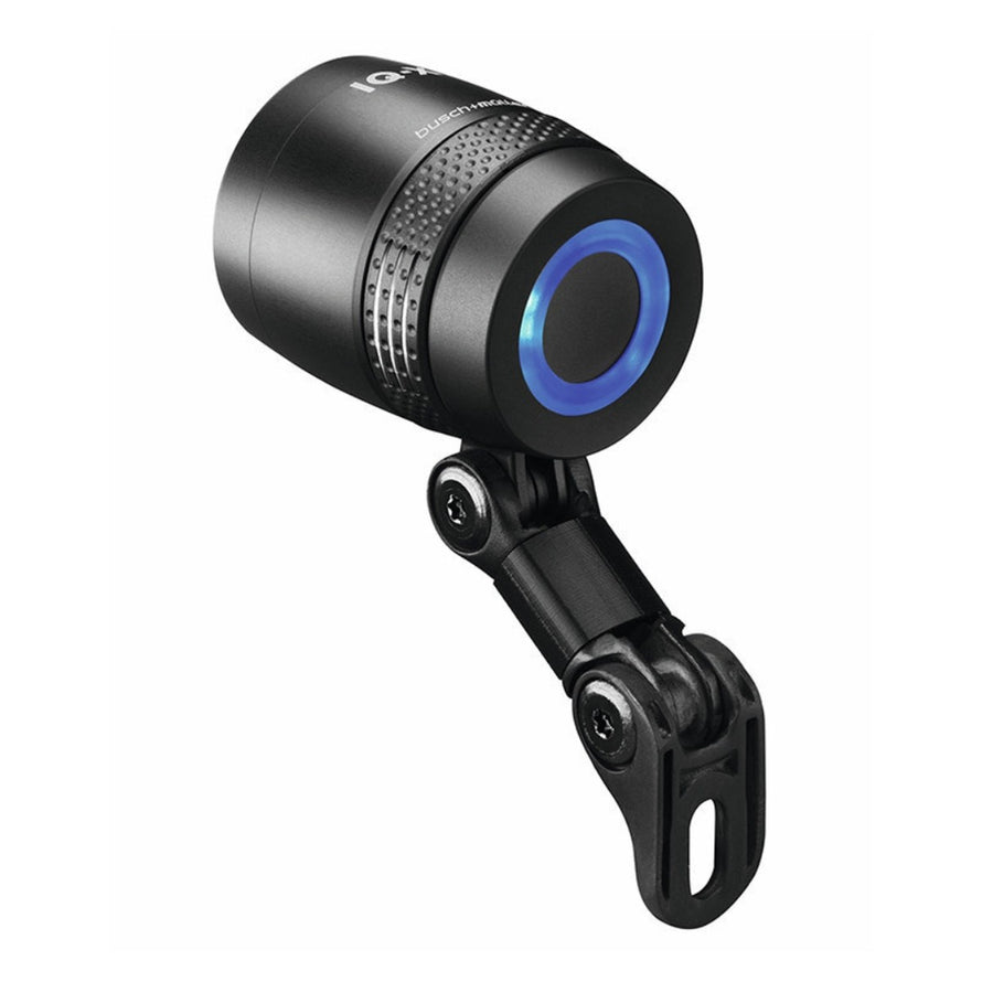 Eclairage vélo IQ-X 100 lux noir Busch and Muller pour fixation sur fourche et sécurité renforcée