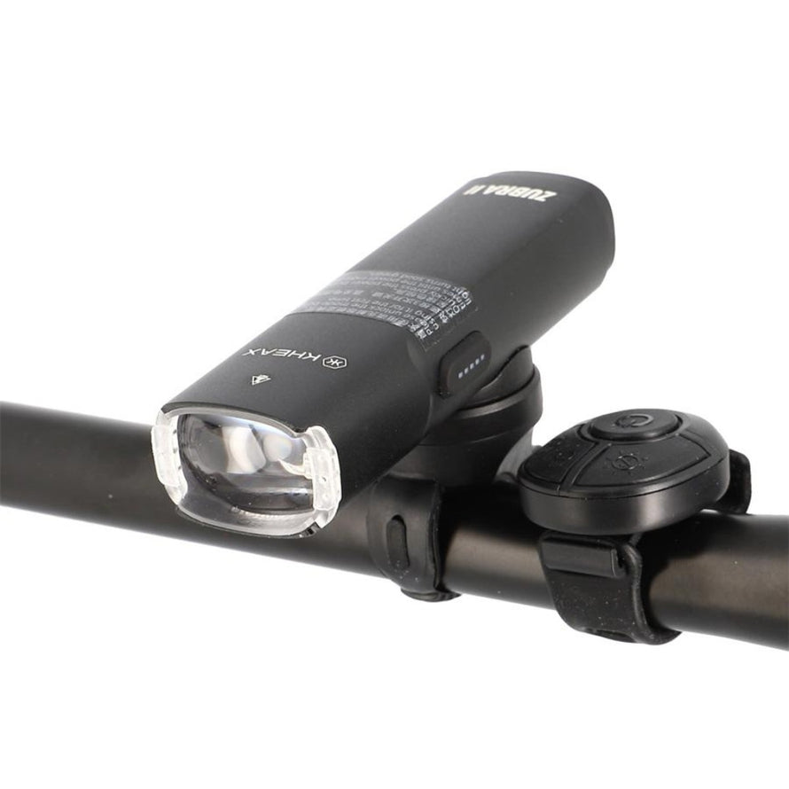 Eclairage avant LED Kheax Zubra II 1300 lumens pour velo, compact et rechargeable avec telecommande