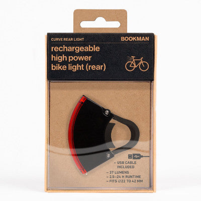 Illuminazione bici led ricaricabile posteriore 37 lumen Curve Bookman
