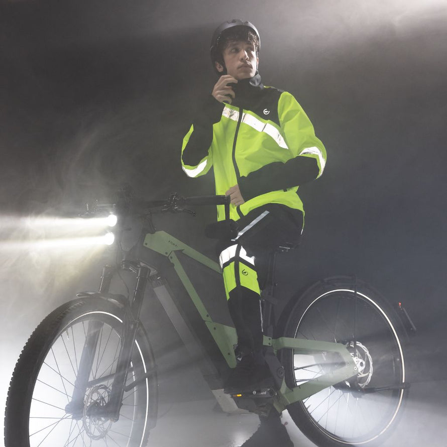 Ensemble de pluie vélo Fuji Wowow étanche, respirant, réfléchissant, unisexe. 