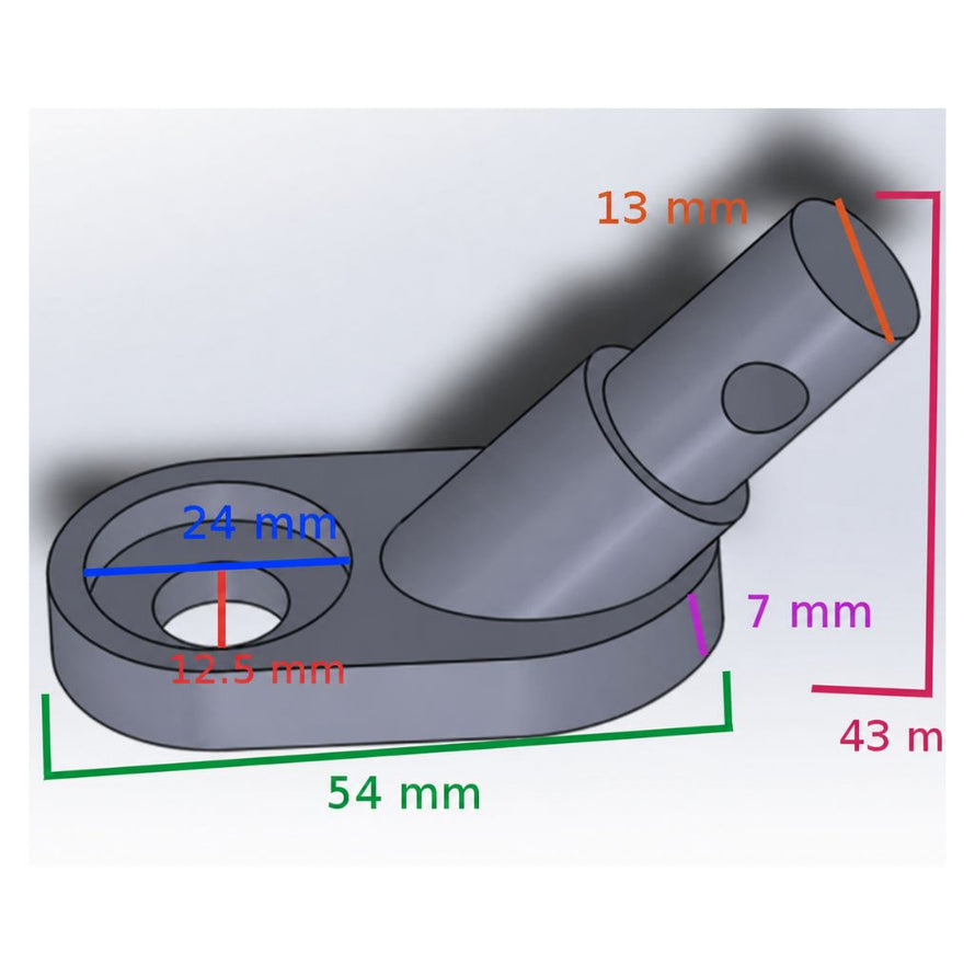 adaptateur pour attache du bras d'une remorque vélo sur un vélo à axe fileté de 12,5mm
