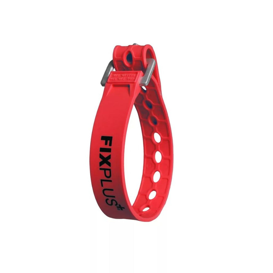 Sangle de serrage rouge Fixplus 35cm pour fixation robuste et ajustable des accessoires vélo