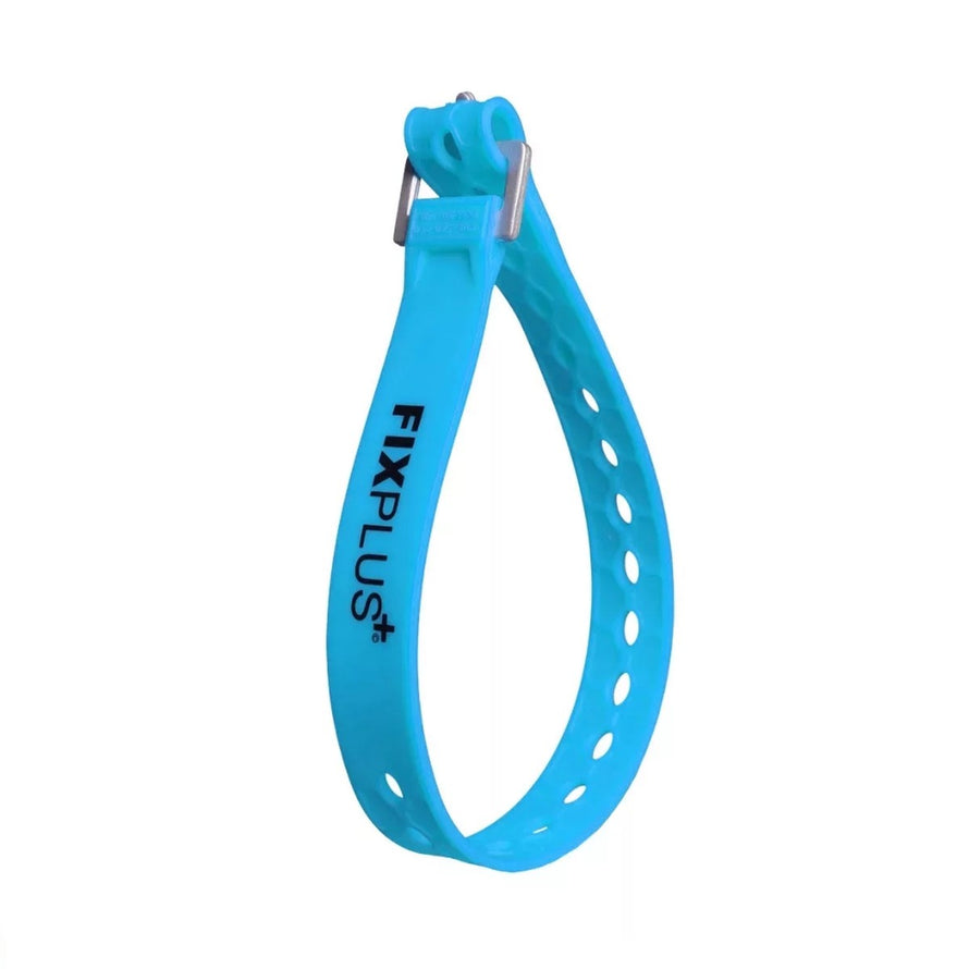 Sangle de serrage Fixplus 46cm en silicone bleu pour fixation vélo robuste et ajustable