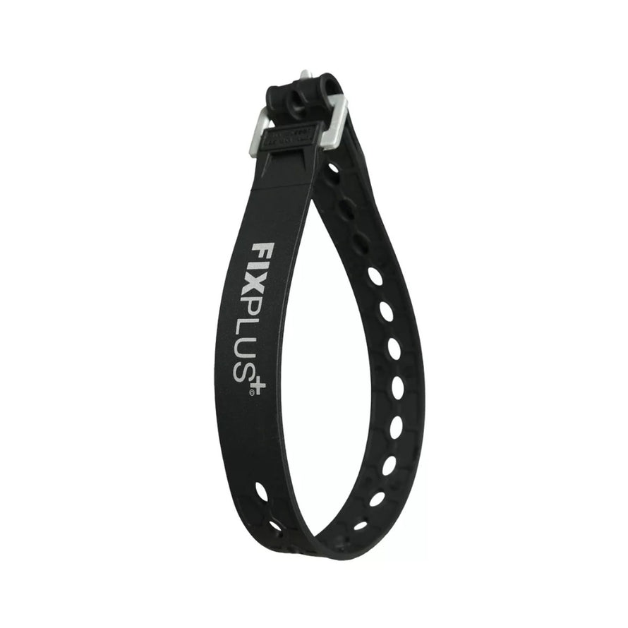 Sangle de serrage Fixplus 46cm noire pour fixation vélo résistante et ajustable, idéale pour un maintien sécurisé