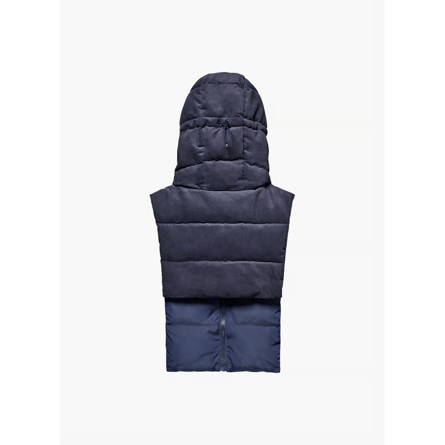 Capuche doudoune chaude reversible Fudoon gris bleu modele confortable et chaud pour cyclistes