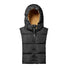 Capuche doudoune chaude et reversible Fudoon noire et marron, protection hiver ideale pour cyclistes