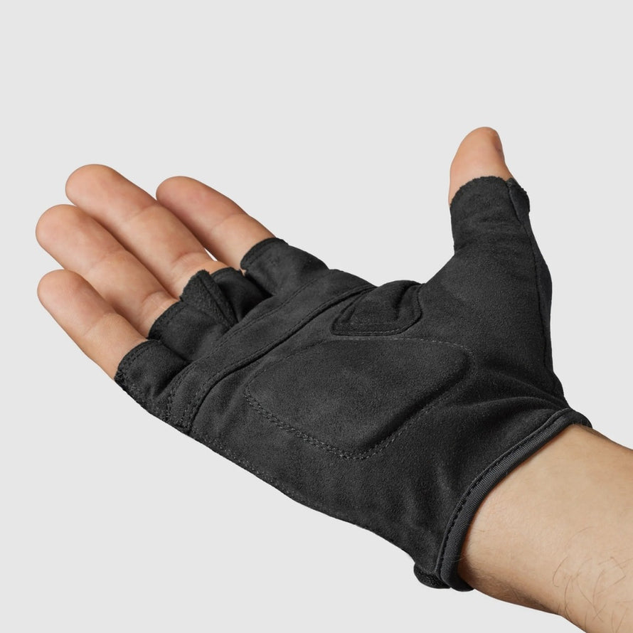 Gants courts vélo GripGrab Ride Lite noirs avec paume rembourrée pour confort et adhérence optimale