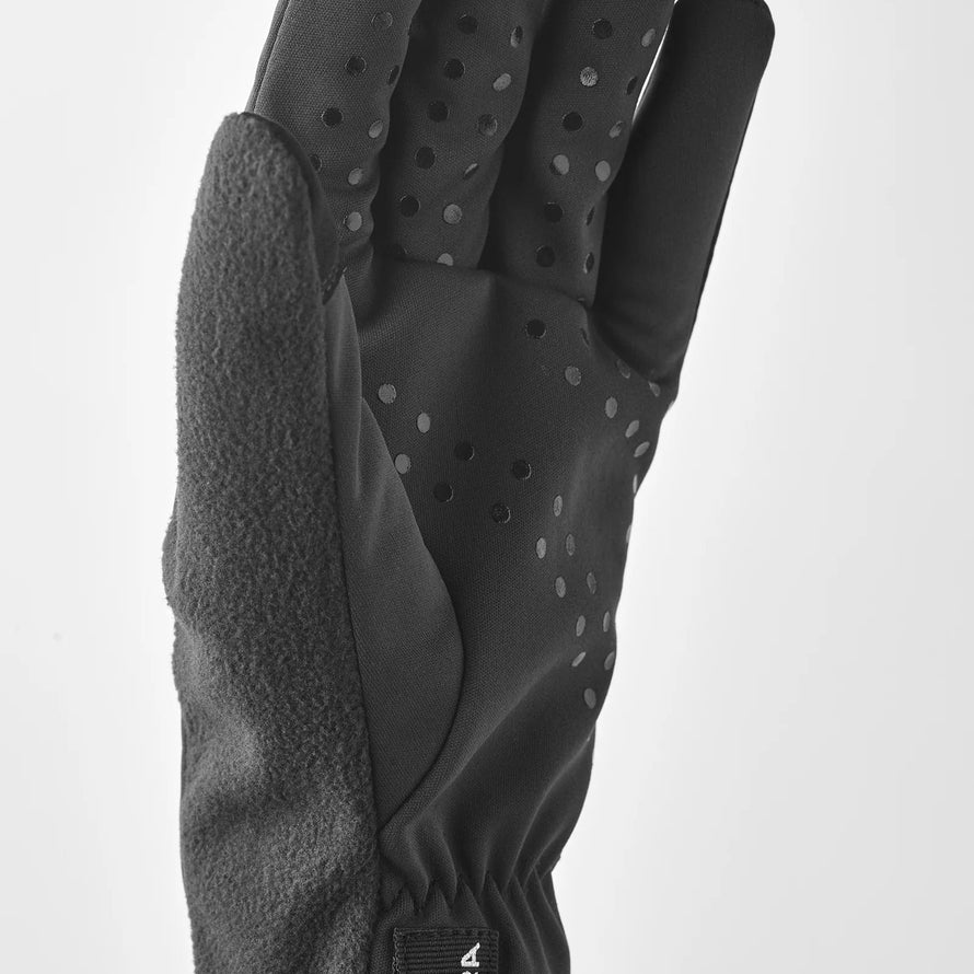 Gants vélo Runners Hestra noirs avec grip anti-glisse, coupe-vent et confort pour cyclistes urbains