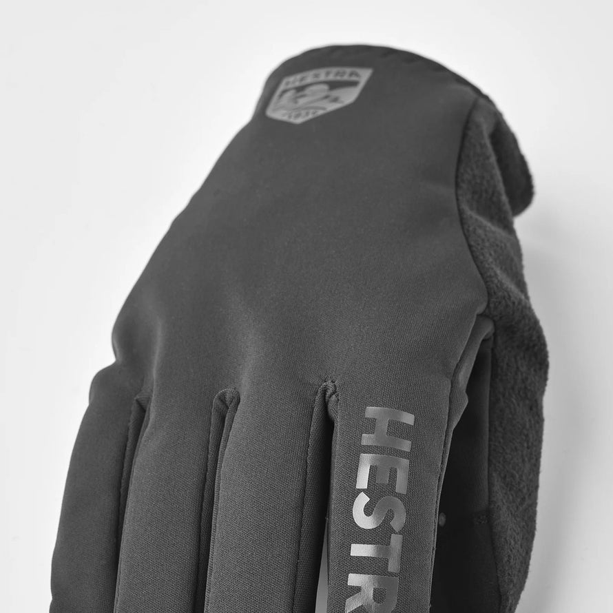 Gants vélo Runners Hestra noirs, protection thermique et coupe-vent pour cyclistes performants