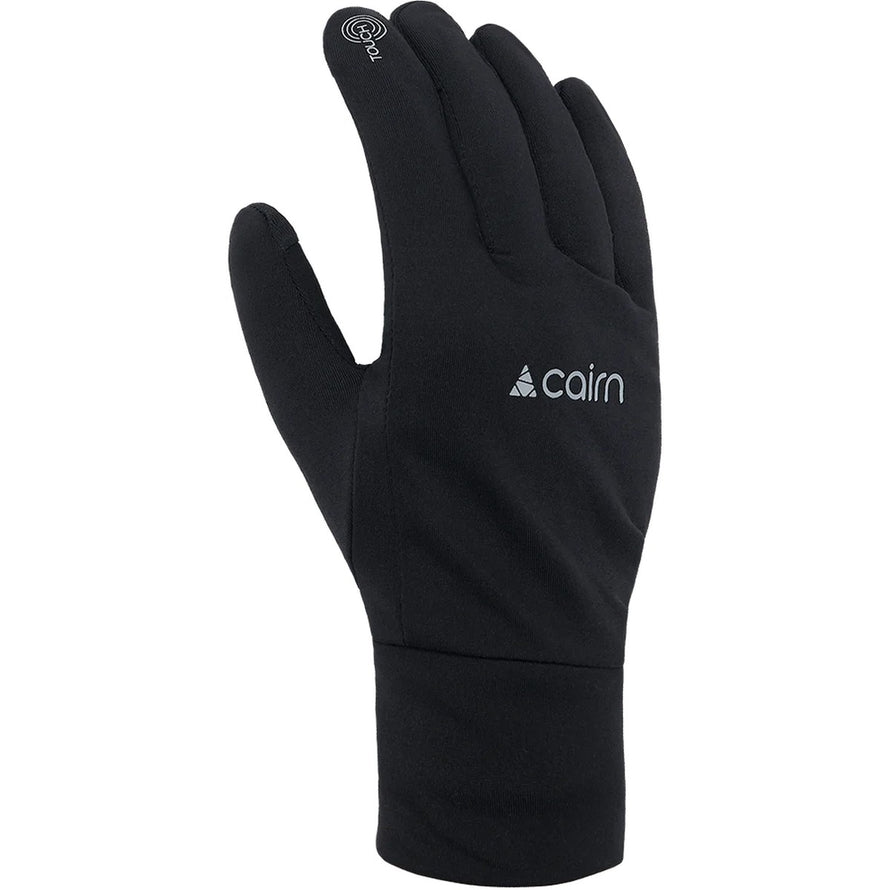 Gants vélo tactiles Cairn Softex Touch mi-saison noirs, confort et précision pour cyclistes