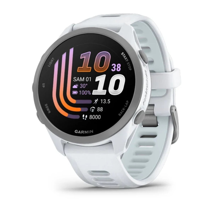 Montre connectee Garmin Forerunner 170 avec bracelet blanc et ecran couleur pour suivi sportif precise