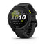 Montre connectee Garmin Forerunner 70 noire affichant ecran principal avec heure et suivi activite sportive