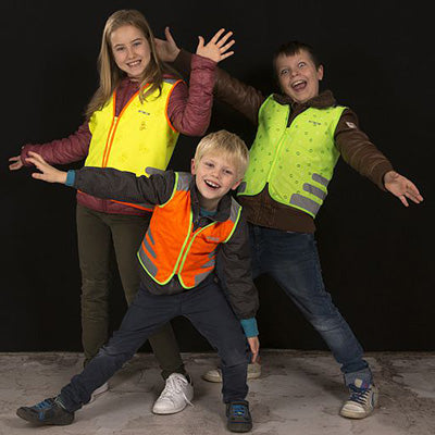 gilet de sécurité pour enfant - chasuble orange fluo pour l'école, le vélo, la voiture gilet de sécurité pour enfant - chasuble orange fluo pour l'école, le vélo, la voiture