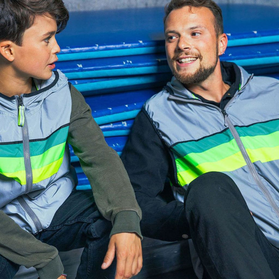 Gilet vélo GoFluo North pour enfant réfléchissant déperlant bodyglower fluo polyester gris 