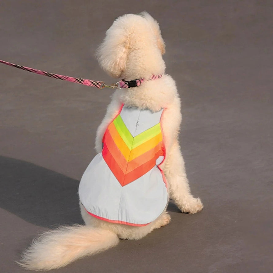 Gilet réfléchissant pour chien GoFluo avec bandes colorées pour sécurité et visibilité lors des balades
