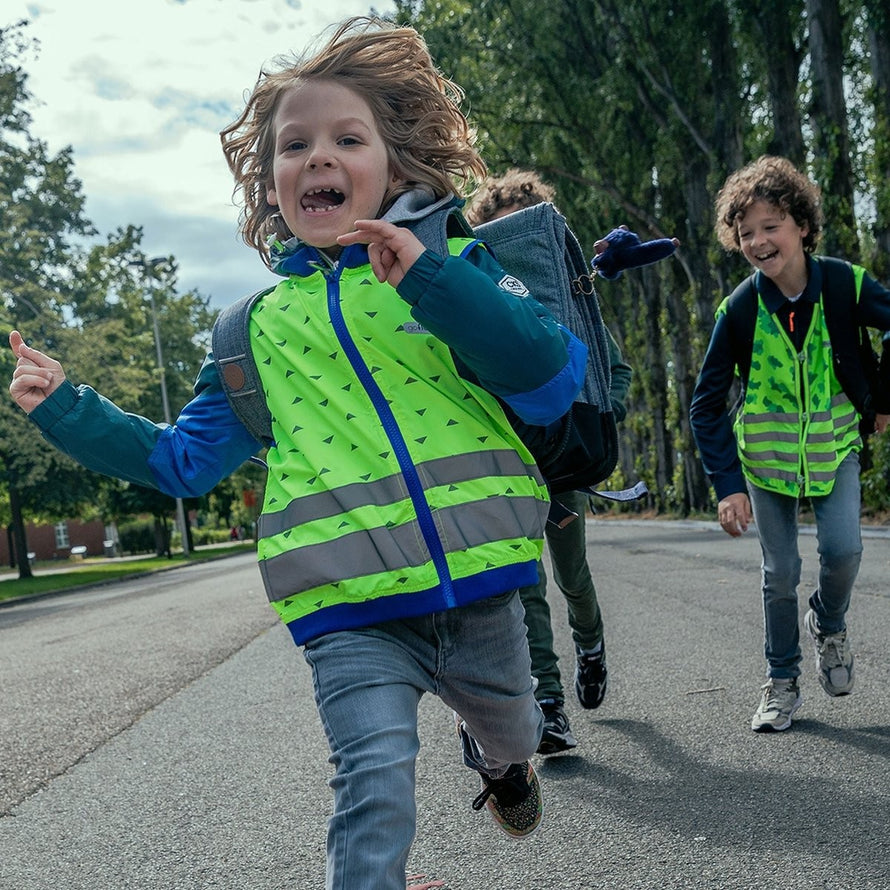 Gilet jaune fluo enfants Jackson Go Fluo pour visibilité et sécurité active en vélo