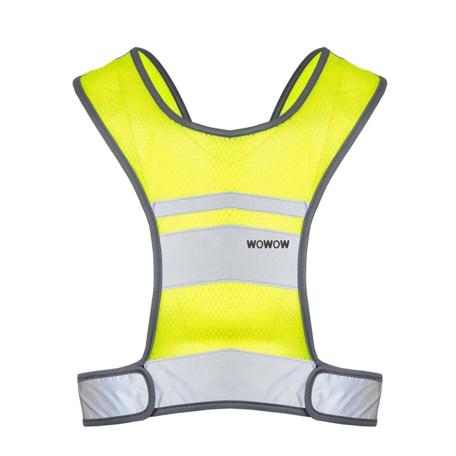Gilet reflechissant velo Wowow Nova jaune haute visibilite pour securite cycliste