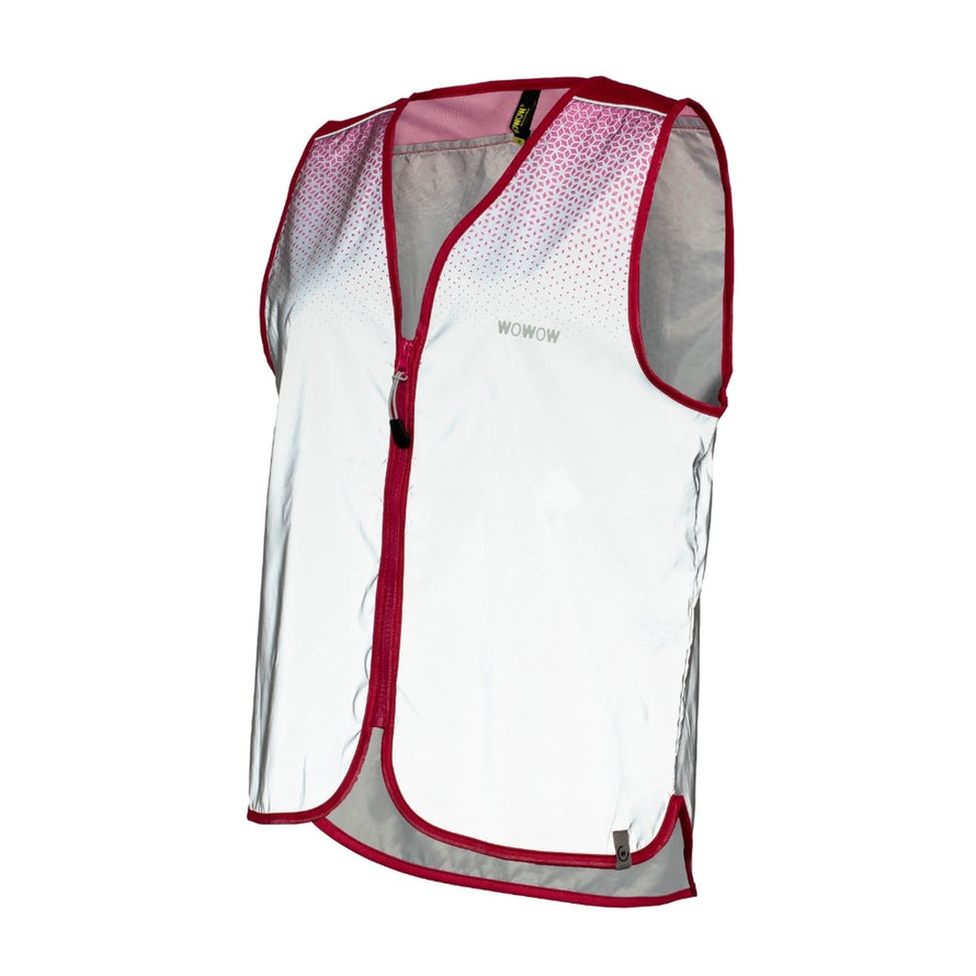 Gilet reflecteur WOWOW Yara femme blanc et rouge pour une visibilite accrue en velo
