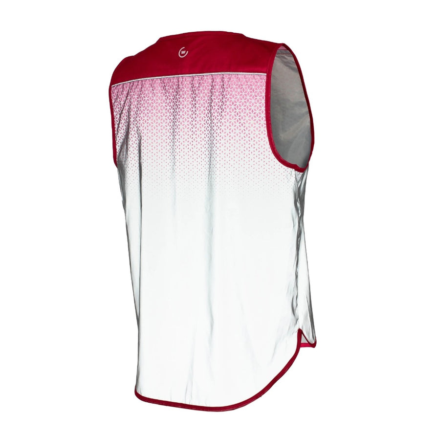 Gilet reflechissant velo WOWOW Yara femme en rose et blanc pour une meilleure securite en circulation