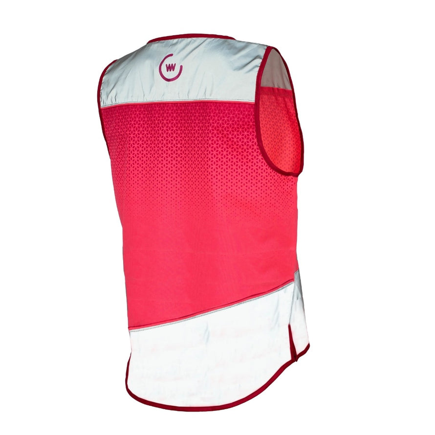 Gilet reflechissant WOWOW Yara femme en rose et rouge pour une securite maximale en velo
