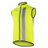 Gilet jaune coupe-vent à fermeture éclair et coupe stretch pour cyclistes