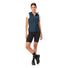 Gilet vélo coupe-vent Vaude Scopi femme avec capuche légère, idéal pour cyclisme par temps frais et venteux