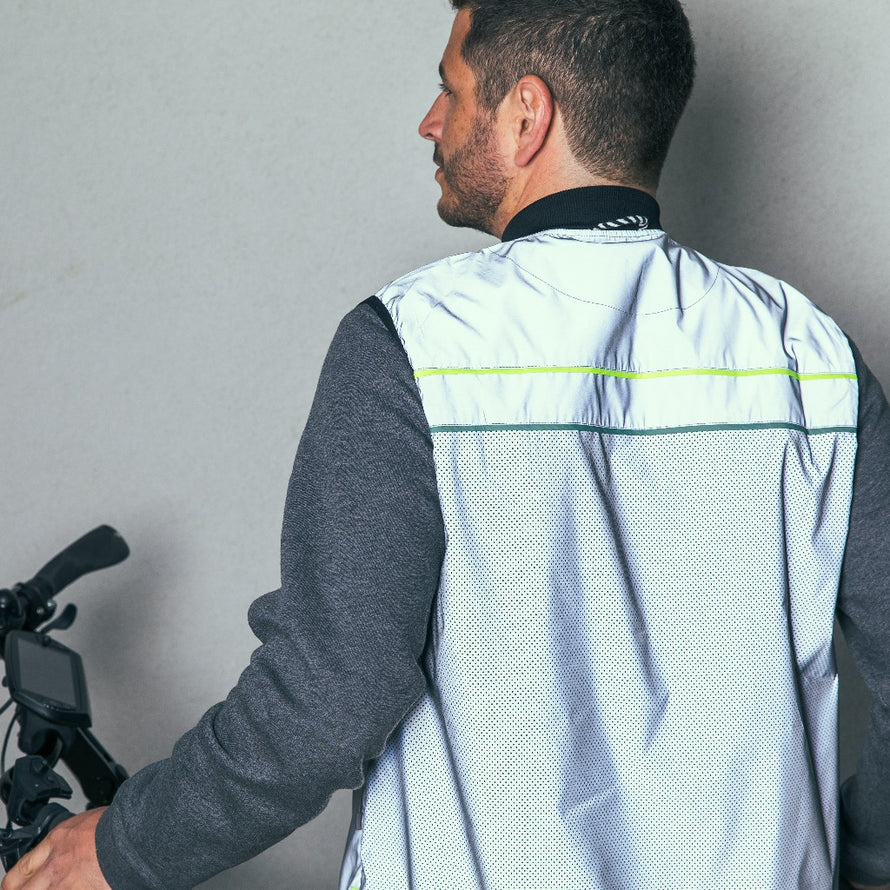 fahrradweste reflektierend herren George GoFluo Reflektierende graue Fahrradweste Herren
