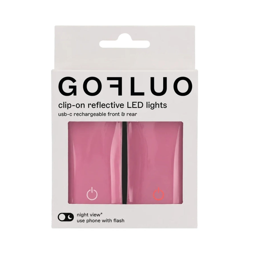 Pack de 2 lampes rechargeables Go Fluo Pulse clip pour visibilite et securite velo optimale