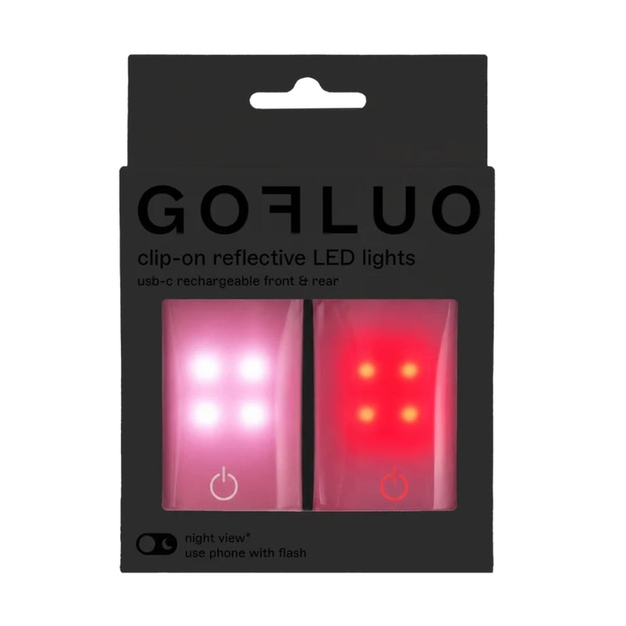 Set 2 lampes clip rechargeables Go Fluo Pulse pour cyclisme securite et visibilite accrue