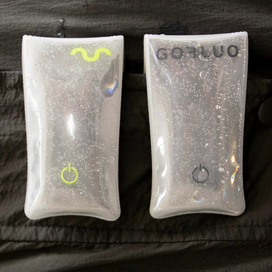 Set duo de 2 lampes clip rechargeables Go Fluo Pulse pour sécurité et visibilité accrue à vélo