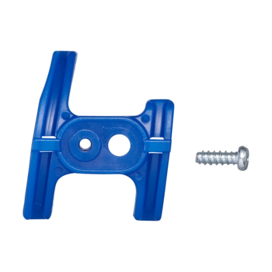 Guide-câble sous boitier de pédalier Shimano SM-SP18-T en plastique bleu avec vis de fixation
