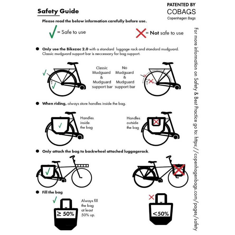 Consignes securite sac cabas arriere Cobags