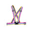 Harnais reflechissant Suzon & Suzette avec rayures multicolores pour une visibilite accrue a velo