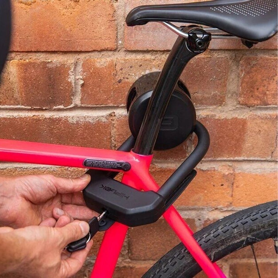 Ancre noire Hiplok Ankr pour vélo avec fixation sécurisée au sol et au mur, protection antivol efficace