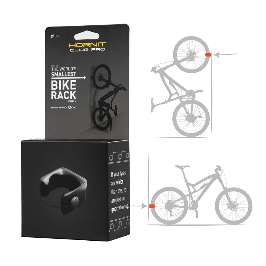 Support mural magnétique Hornit CLUG PRO Plus noir pour vélo VTT, installation rapide et maintien fiable