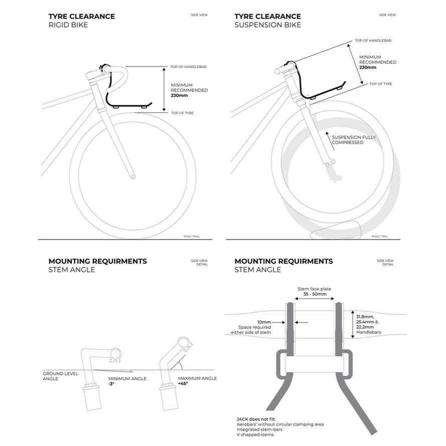 Porte bagages avant Jack the bike rack en acier noir avec fixation ergonomique pour vélo urbain léger et résistant