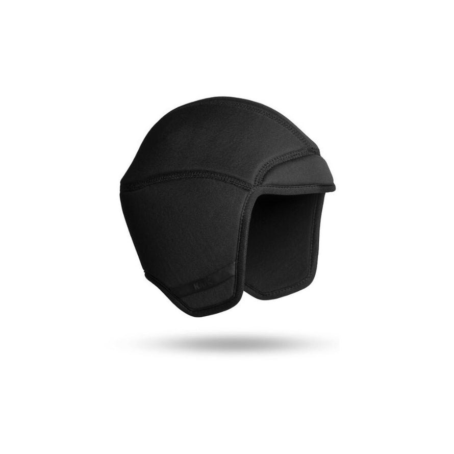 Sous casque laine merinos noir Kask modele pour garder la tete au chaud sous casque de velo