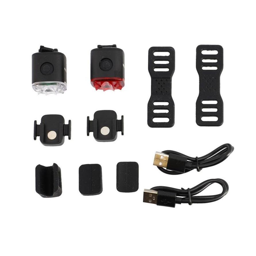 Kit eclairage rechargeable Kheax Nash III avant et arriere pour velo, visibilite et securite maximales