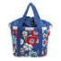 Panier avant vélo Klickfix Bikebasket 15L motif fleurs bleu rouge, léger et pratique pour transport urbain sécurisé
