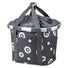 Panier avant vélo Klickfix Bikebasket 15L noir à motifs cercles blancs, léger et pratique pour usage urbain