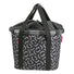 Panier avant velo Klickfix Bikebasket 15L noir motif repetitif, pratique et facile a fixer pour usage urbain