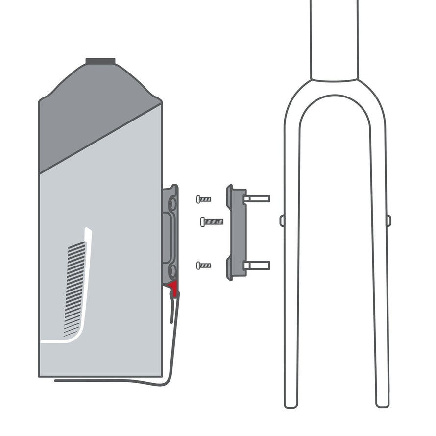 Fixation Klickfix Duo Adapter Unifit pour sacoche vélo, montage simple sur cadre et fourche, solide et fiable