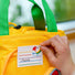 Panier vélo enfant Klickfix Lori Shopper 4L avec étiquette personnalisable pour identifier les affaires