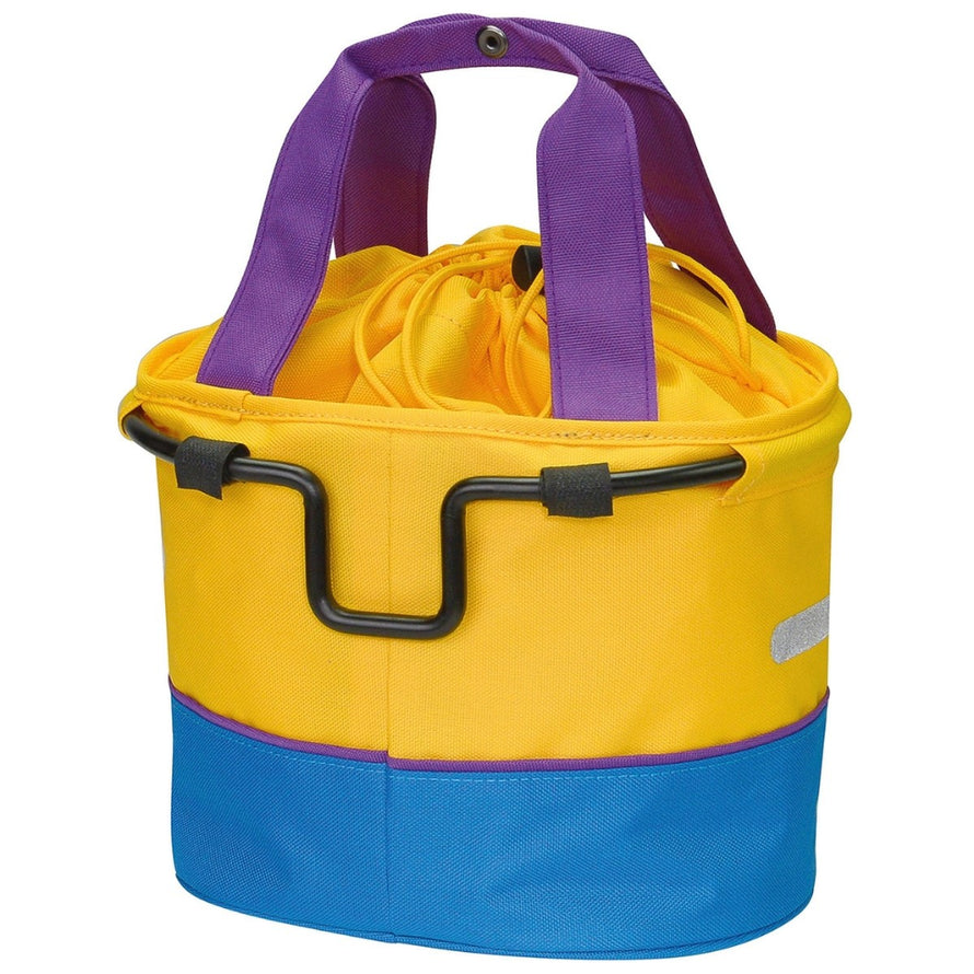 Panier vélo enfant Klickfix Lori Shopper 4L aux couleurs vives avec fixation guidon pratique et fermeture cordon