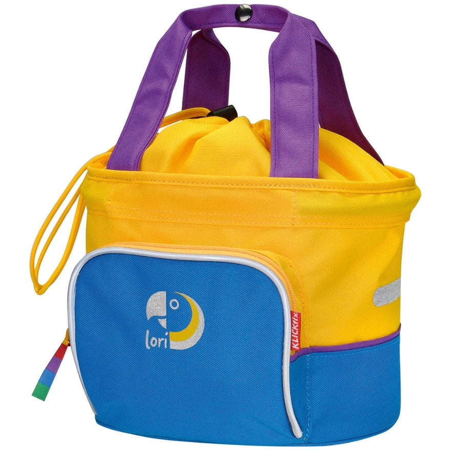 Panier vélo enfant Klickfix Lori Shopper 4L coloré et pratique avec fixation rapide au guidon pour sorties vélo sécurisées