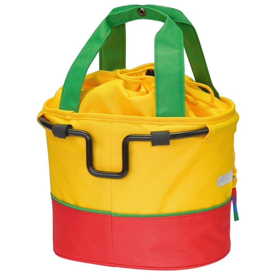 Panier vélo enfant Klickfix Lori Shopper 4L multicolore avec fixation guidon rapide et cordon de serrage sécurisé