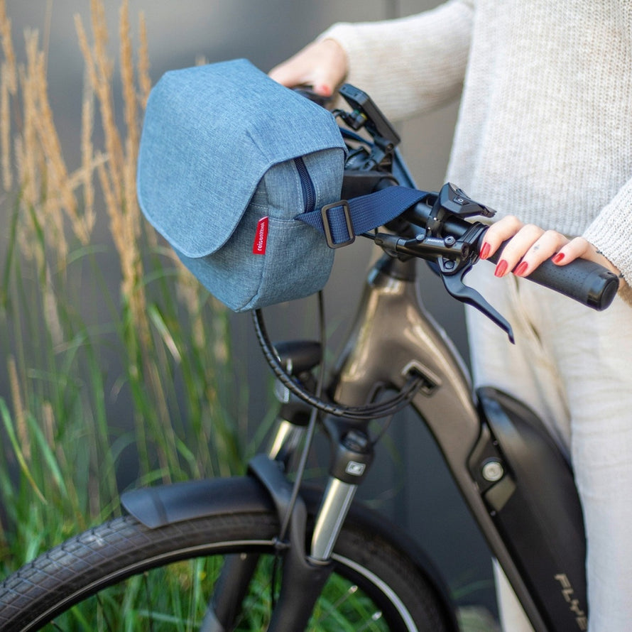 Sacoche guidon vélo convertible Klickfix Reisenthel FunBag 4L bleu, pratique et élégante pour vos sorties à vélo