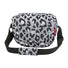 Sacoche guidon Klickfix Reisenthel FunBag 4L motif leopard gris avec bandouliere noire, pratique et convertible