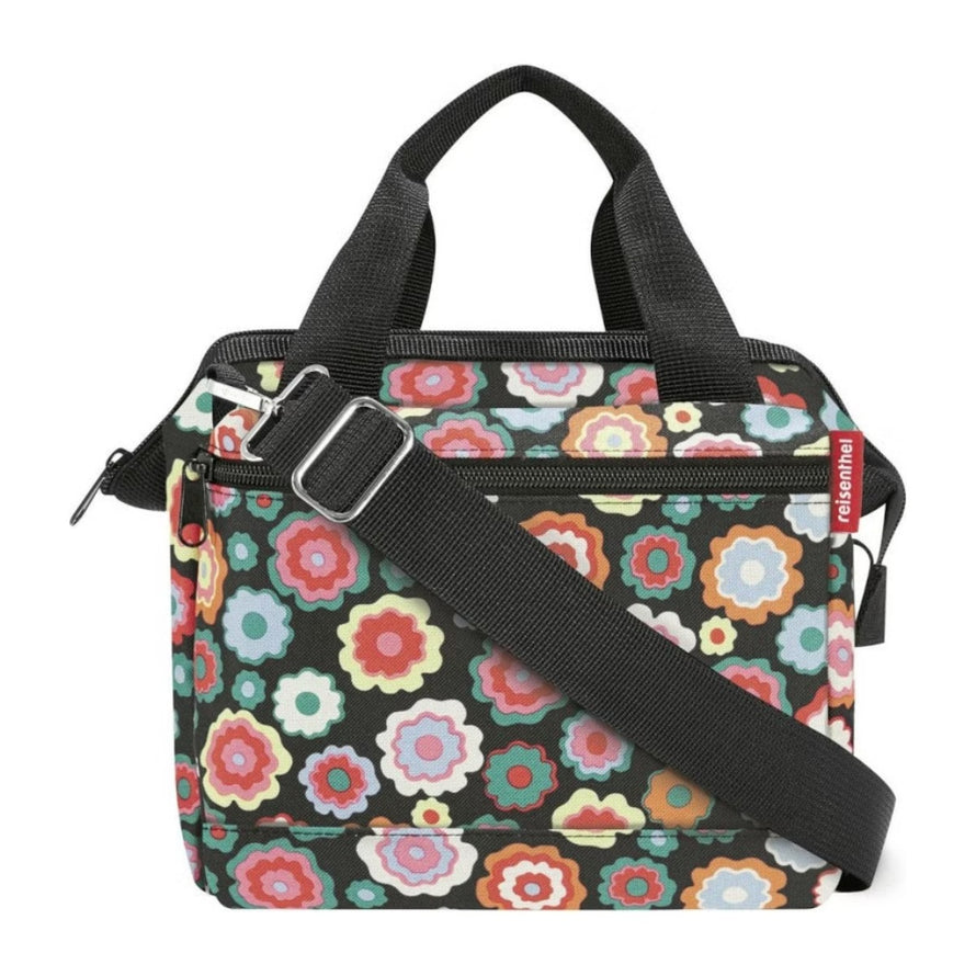 Sacoche guidon vélo Klickfix Roomy 4L à bandoulière multicolore avec motif floral, pratique et stylée